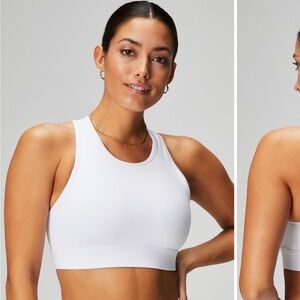 Fabletics Sleek White Sports Bra